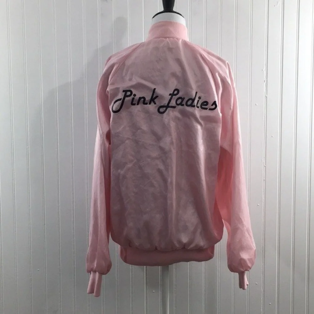 West‎ Ark USA Vintage Sue Pink Ladies Grease Button Bomber Jacket Womens Small